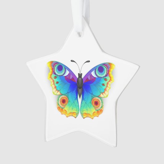 Rainbow Butterfly Peacock Eye Ornament (voorkant)