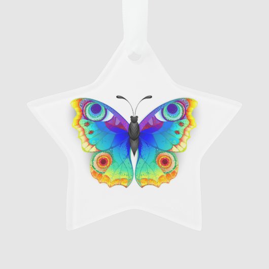 Rainbow Butterfly Peacock Eye Ornament (voorkant)