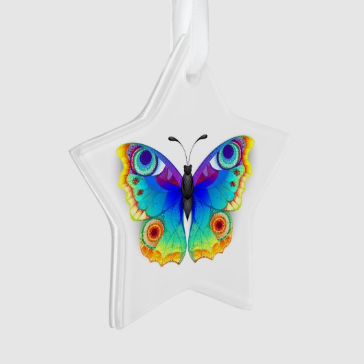 Rainbow Butterfly Peacock Eye Ornament (voorkant)