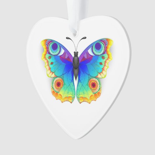 Rainbow Butterfly Peacock Eye Ornament (voorkant)