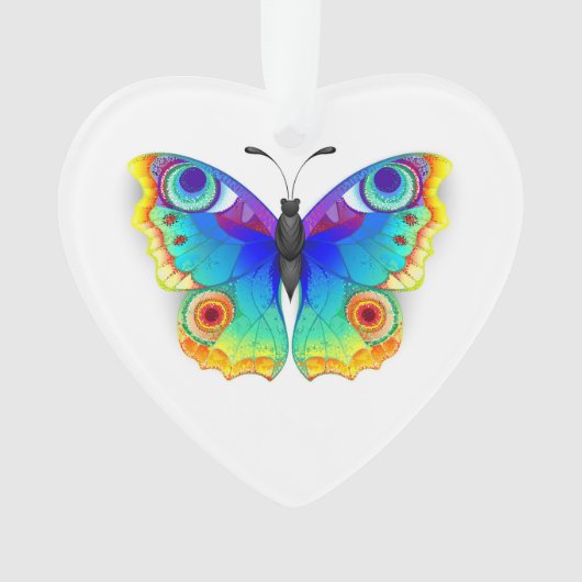 Rainbow Butterfly Peacock Eye Ornament (voorkant)