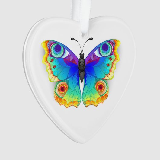 Rainbow Butterfly Peacock Eye Ornament (voorkant)