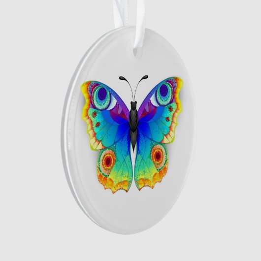Rainbow Butterfly Peacock Eye Ornament (voorkant)
