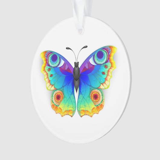 Rainbow Butterfly Peacock Eye Ornament (voorkant)