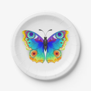Rainbow Butterfly Peacock Eye Papieren Bordje