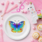 Rainbow Butterfly Peacock Eye Papieren Bordje (Feest)