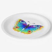Rainbow Butterfly Peacock Eye Papieren Bordje (Gekanteld)