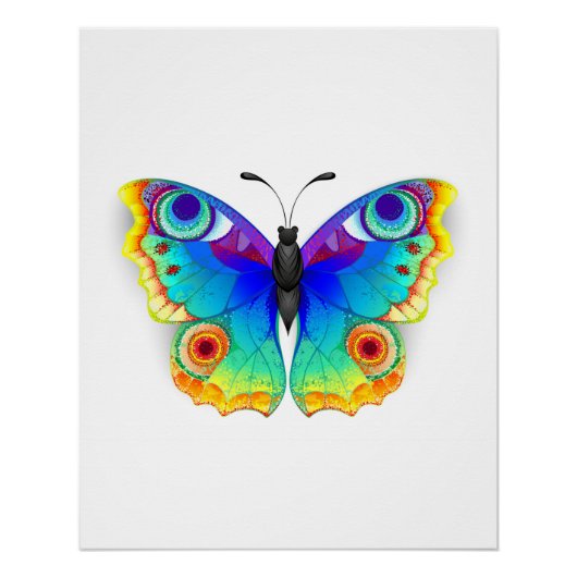 Rainbow Butterfly Peacock Eye Perfect Poster (Voorkant)