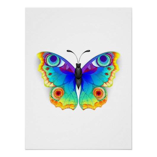 Rainbow Butterfly Peacock Eye Perfect Poster (Voorkant)