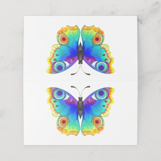 Rainbow Butterfly Peacock Eye Plaatskaartje (Buitenkant ongevouwen)