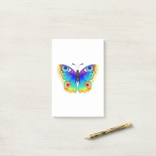 Rainbow Butterfly Peacock Eye Post-it® Notes (Op bureau)