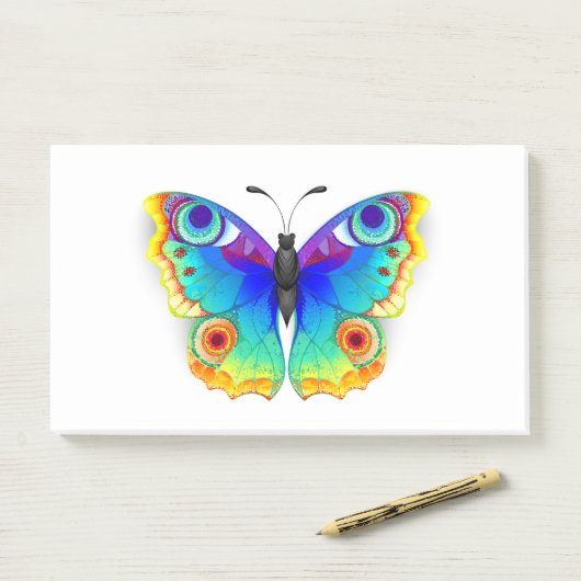 Rainbow Butterfly Peacock Eye Post-it® Notes (Op bureau)