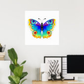 Rainbow Butterfly Peacock Eye Poster (Thuiskantoor)