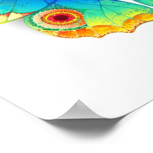 Rainbow Butterfly Peacock Eye Poster (Hoek)