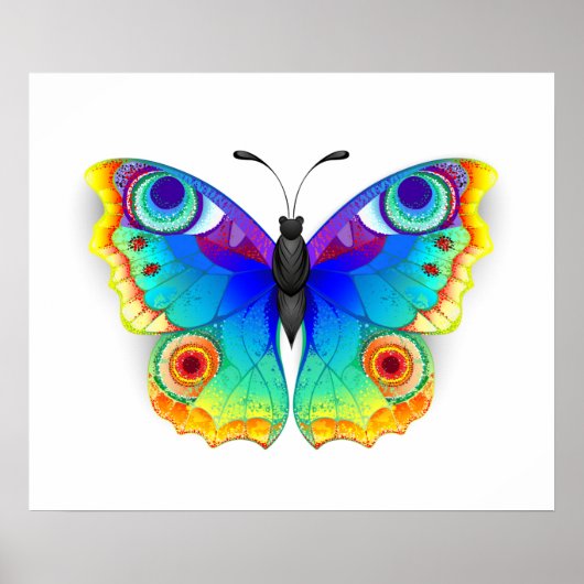 Rainbow Butterfly Peacock Eye Poster (Voorkant)