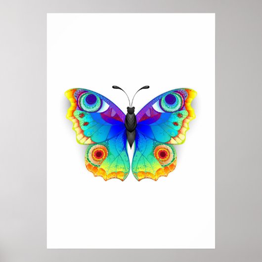 Rainbow Butterfly Peacock Eye Poster (Voorkant)