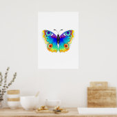 Rainbow Butterfly Peacock Eye Poster (Keuken)