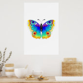 Rainbow Butterfly Peacock Eye Poster (Keuken)