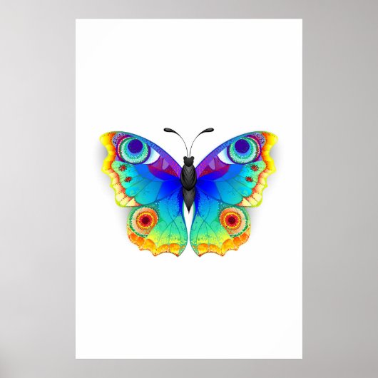 Rainbow Butterfly Peacock Eye Poster (Voorkant)