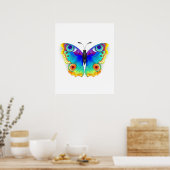 Rainbow Butterfly Peacock Eye Poster (Keuken)