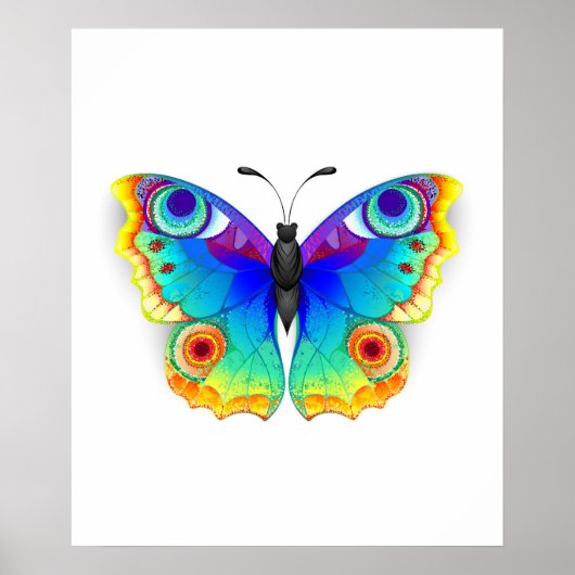 Rainbow Butterfly Peacock Eye Poster (Voorkant)