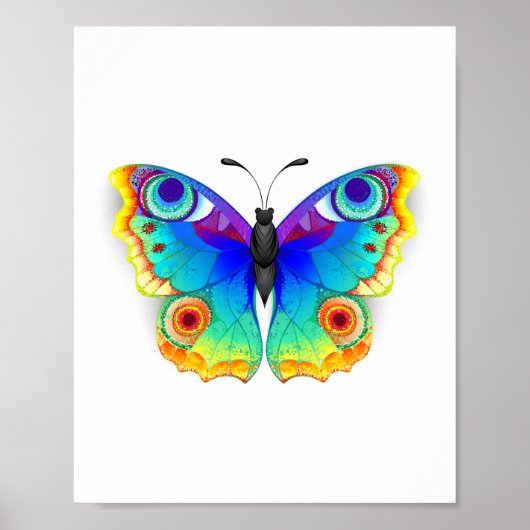 Rainbow Butterfly Peacock Eye Poster (Voorkant)