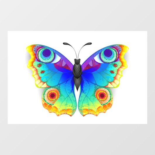 Rainbow Butterfly Peacock Eye Raamsticker (Vel)