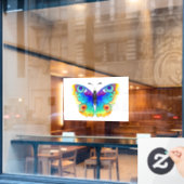 Rainbow Butterfly Peacock Eye Raamsticker (Cafe Raam)