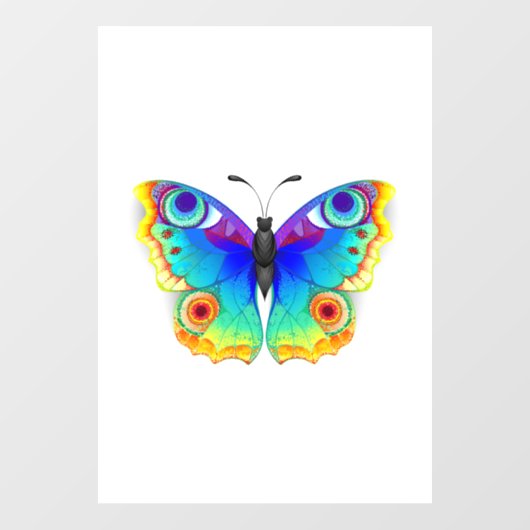 Rainbow Butterfly Peacock Eye Raamsticker (Vel)