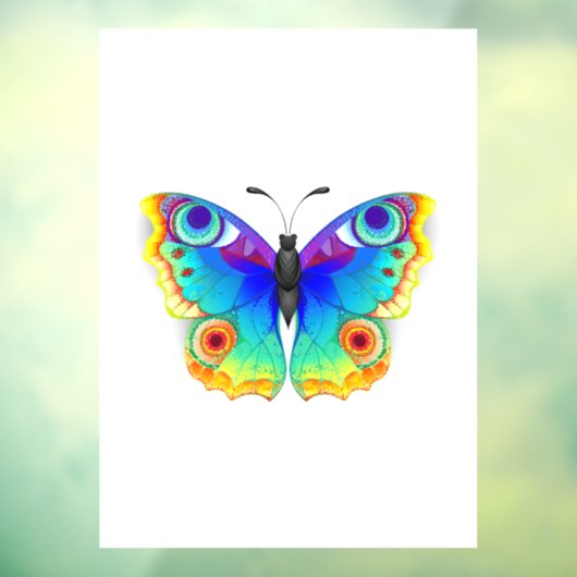 Rainbow Butterfly Peacock Eye Raamsticker (Vel 3)