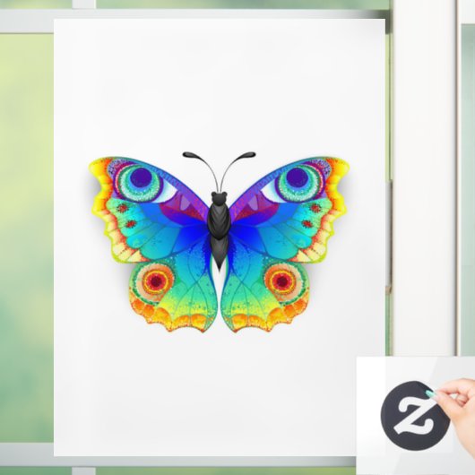 Rainbow Butterfly Peacock Eye Raamsticker (Huis)