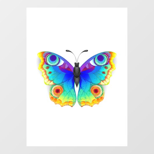 Rainbow Butterfly Peacock Eye Raamsticker (Vel)