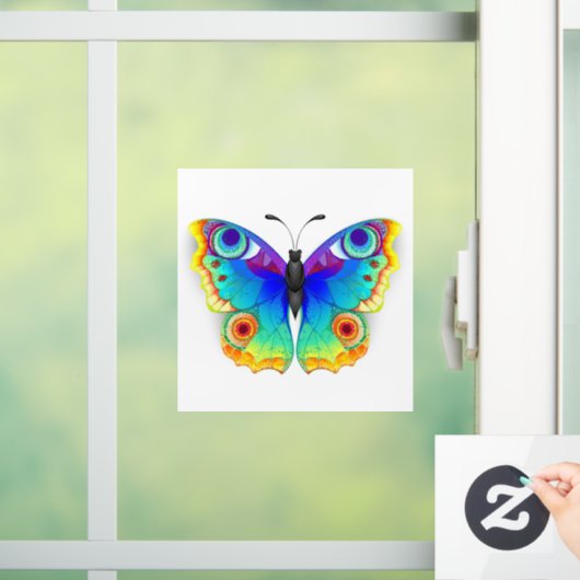 Rainbow Butterfly Peacock Eye Raamsticker (Huis)