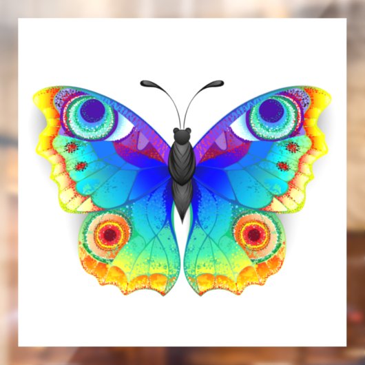 Rainbow Butterfly Peacock Eye Raamsticker (Vel 2)