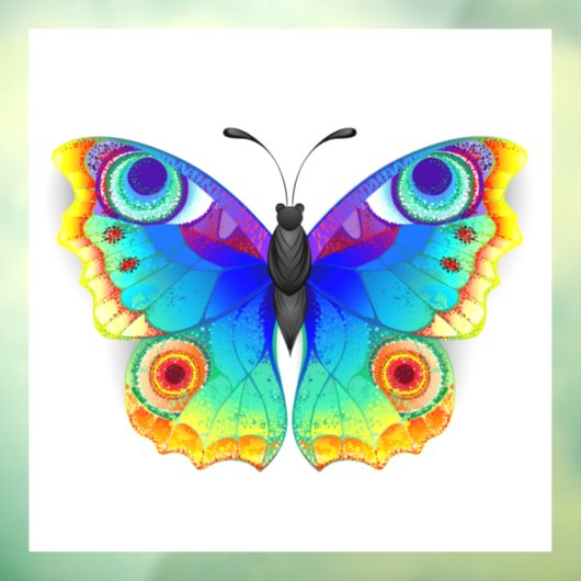 Rainbow Butterfly Peacock Eye Raamsticker (Vel 3)
