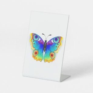 Rainbow Butterfly Peacock Eye Reclamebord Met Voetstuk