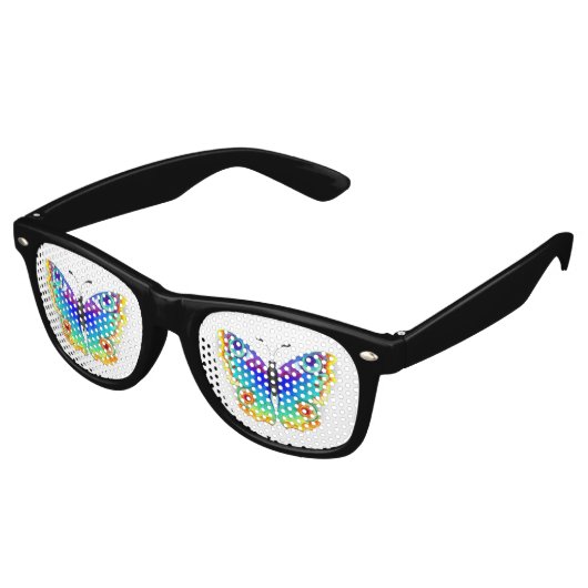 Rainbow Butterfly Peacock Eye Retro Zonnebril (Gekanteld)