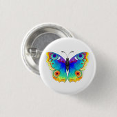Rainbow Butterfly Peacock Eye Ronde Button 3,2 Cm (Voorkant /achterkant)