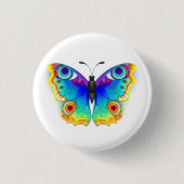 Rainbow Butterfly Peacock Eye Ronde Button 3,2 Cm (Voorkant)