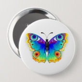 Rainbow Butterfly Peacock Eye Ronde Button 4,0 Cm (Voorkant /achterkant)