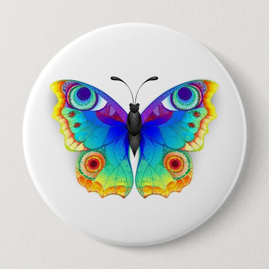 Rainbow Butterfly Peacock Eye Ronde Button 4,0 Cm (Voorkant)