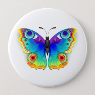 Rainbow Butterfly Peacock Eye Ronde Button 4,0 Cm