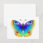 Rainbow Butterfly Peacock Eye RSVP Kaartje (Voorkant / Achterkant)