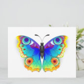 Rainbow Butterfly Peacock Eye Save The Date (Staand voorkant)