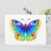 Rainbow Butterfly Peacock Eye Save The Date (Staand voorkant)