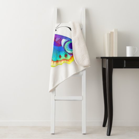 Rainbow Butterfly Peacock Eye Sherpa Deken (In situ)