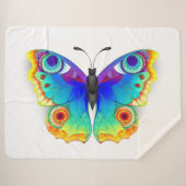 Rainbow Butterfly Peacock Eye Sherpa Deken (Voorkant (horizontaal))