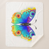 Rainbow Butterfly Peacock Eye Sherpa Deken (Voorkant)