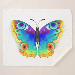 Rainbow Butterfly Peacock Eye Sherpa Deken
