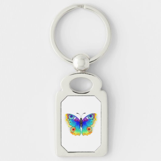 Rainbow Butterfly Peacock Eye Sleutelhanger (Voorkant)